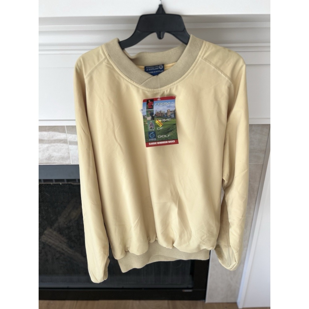 Y2K Vintage Sunderland Of Scotland Mens S Yellow Golf Wind wear Pullover NWT - Picture 2 of 9